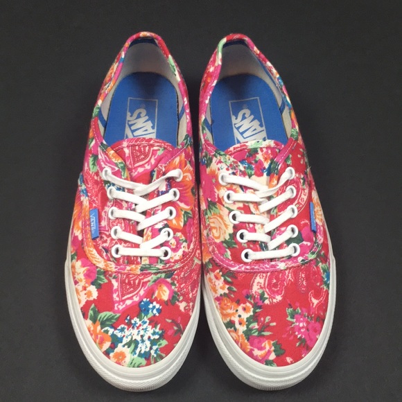 vans pink flowers
